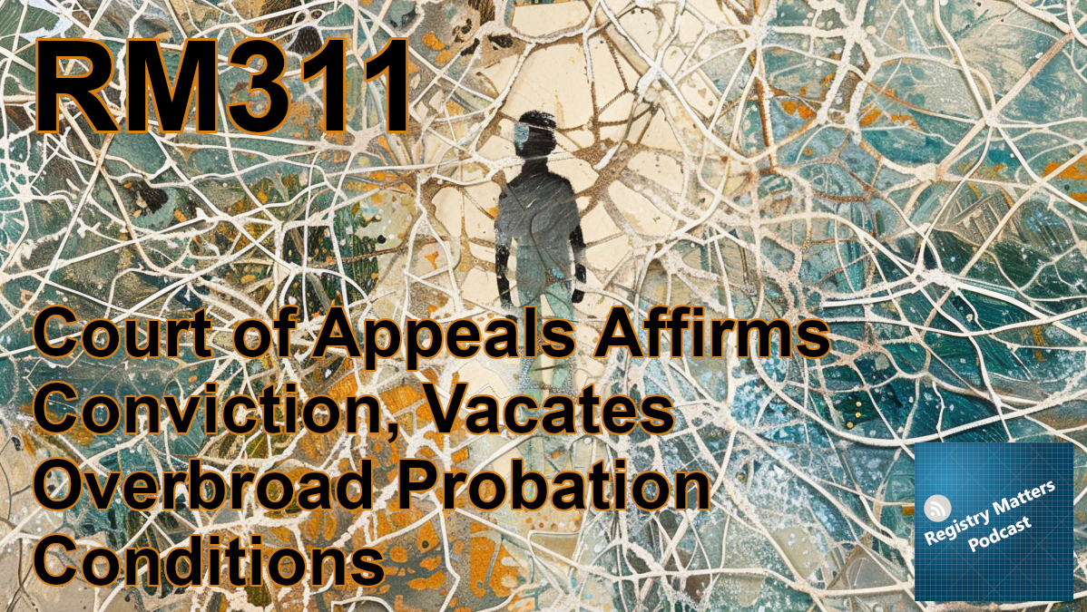 RM311: Court of Appeals Affirms Conviction, Vacates Overbroad Probation Conditions